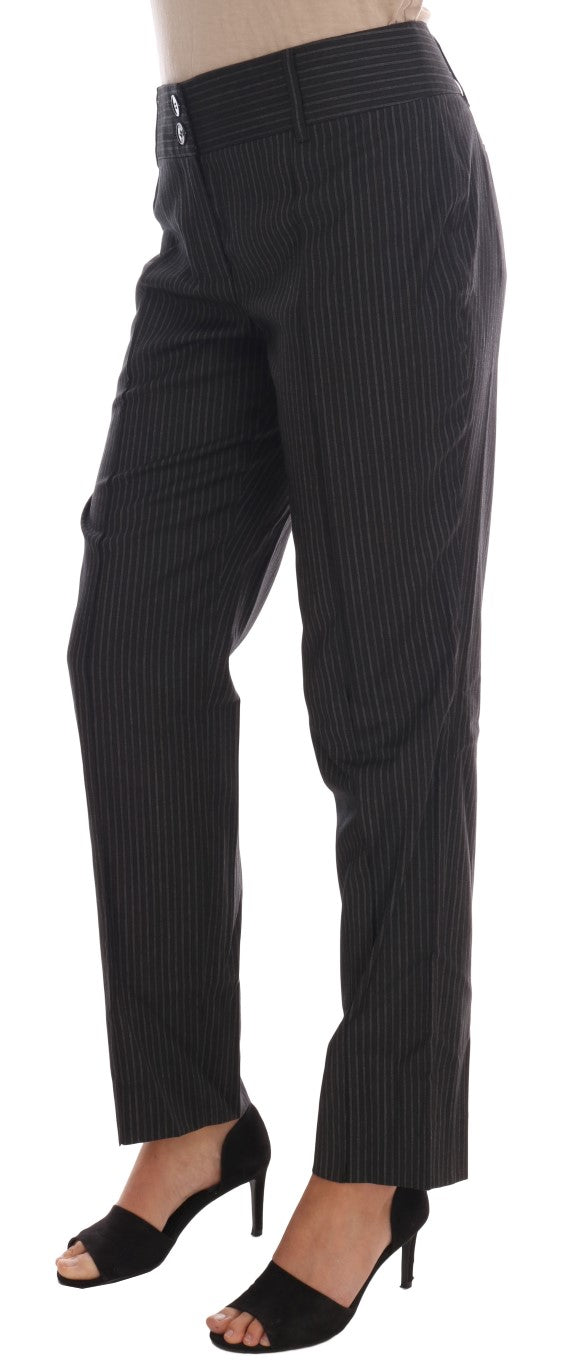 Dolce & Gabbana Gray Wool Stretch Slim Dress Pants