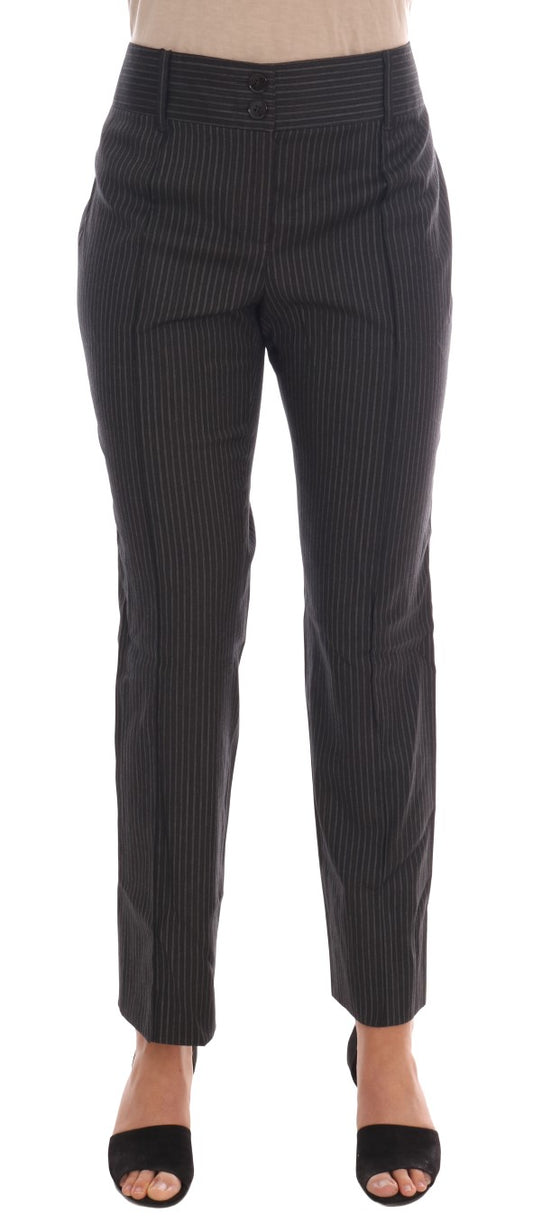 Dolce & Gabbana Gray Wool Stretch Slim Dress Pants