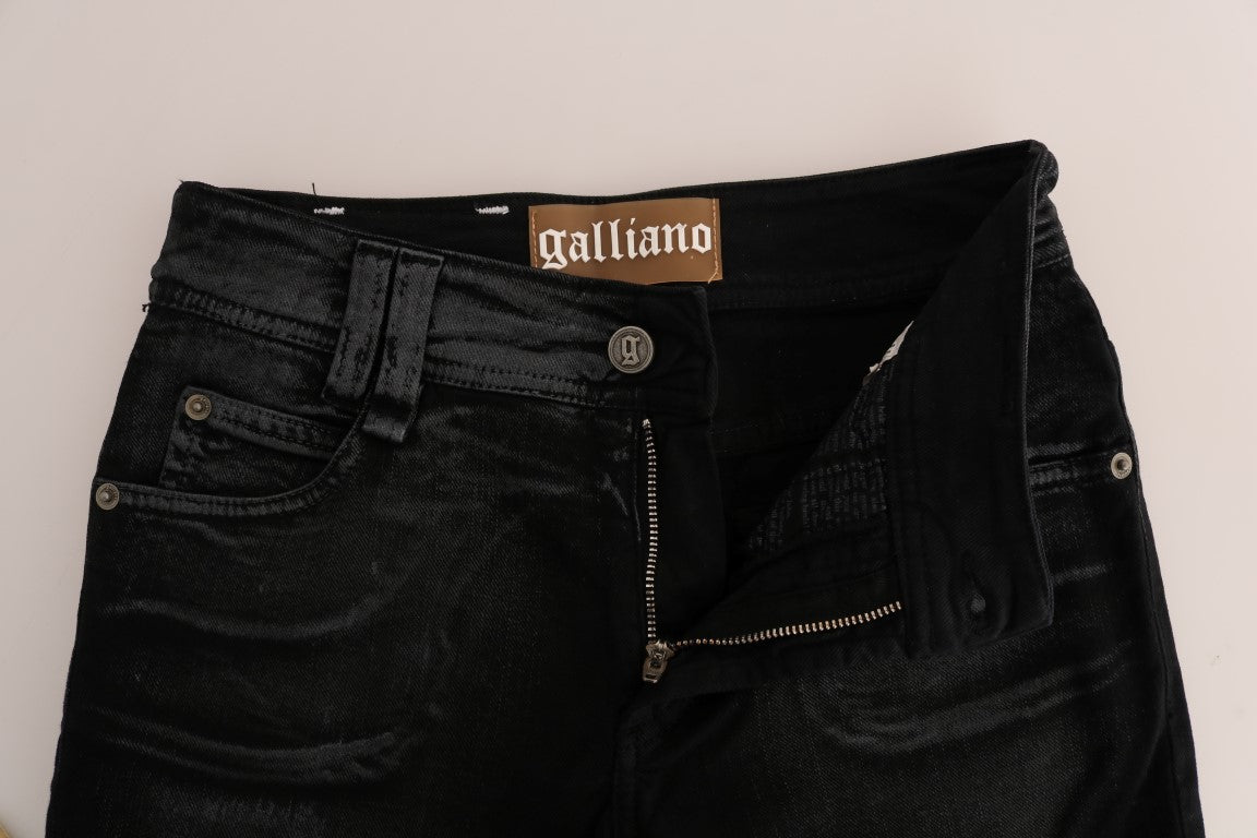 John Galliano Gray Wash Cotton Stretch Regular Fit Jeans