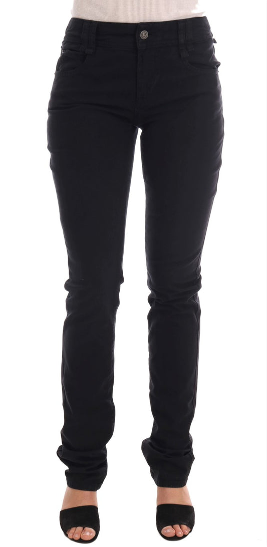 John Galliano Black Cotton Denim Stretch Regular Fit Jeans