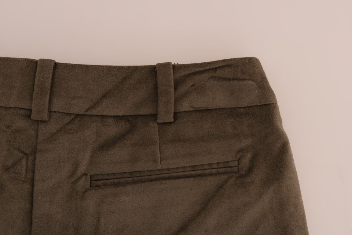 Ermanno Scervino Brown Velvet Bermuda Shorts