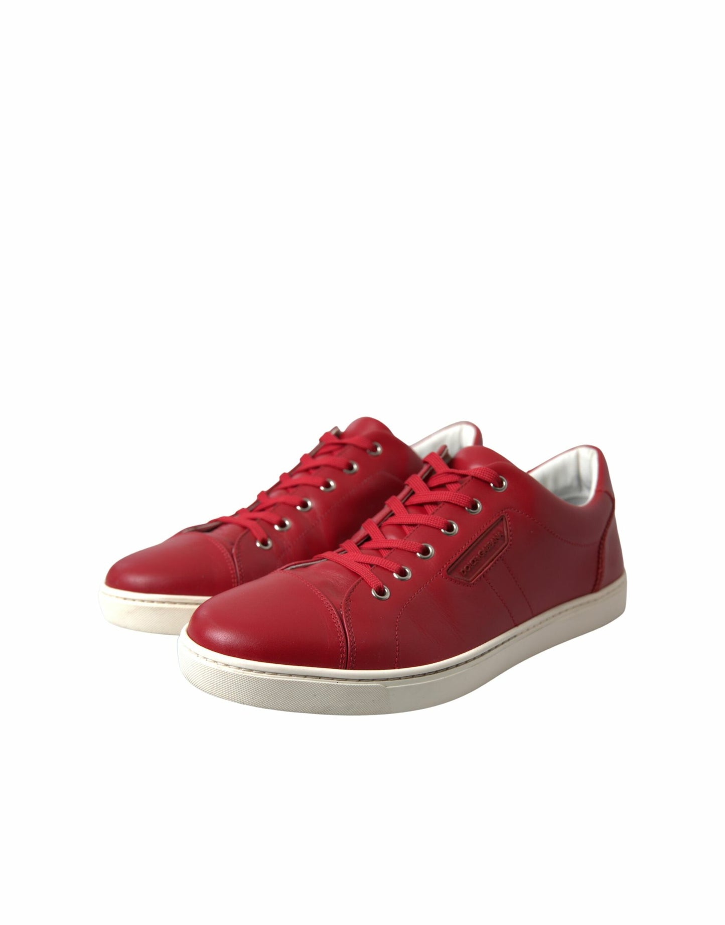 Dolce & Gabbana Shoes Red Portofino Leather Low Top Mens Sneakers