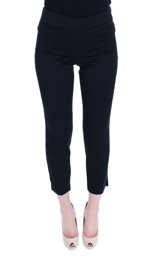 BENCIVENGA Black Cotton Stretch Capri Dress Pants