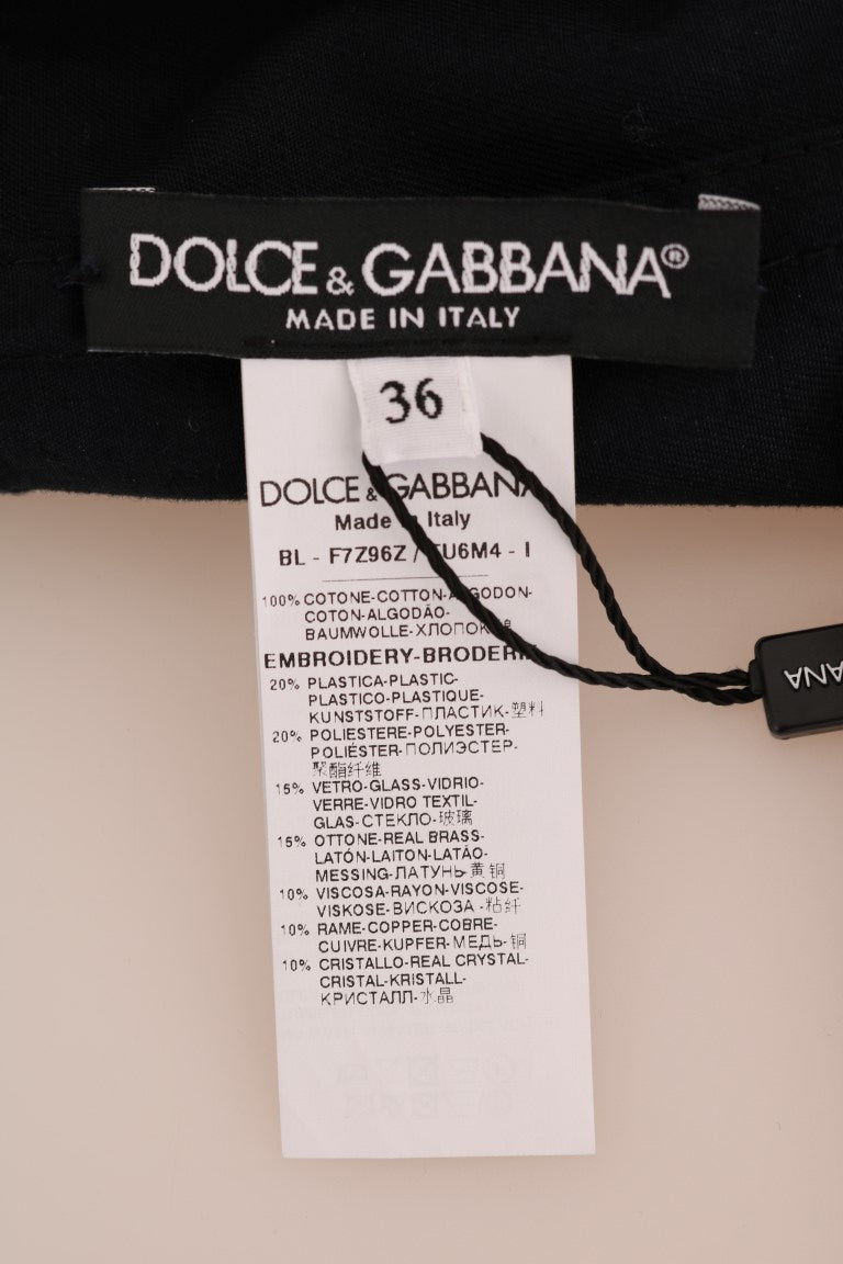 Dolce & Gabbana Blue Crystal MAMMA Sicily Jacket