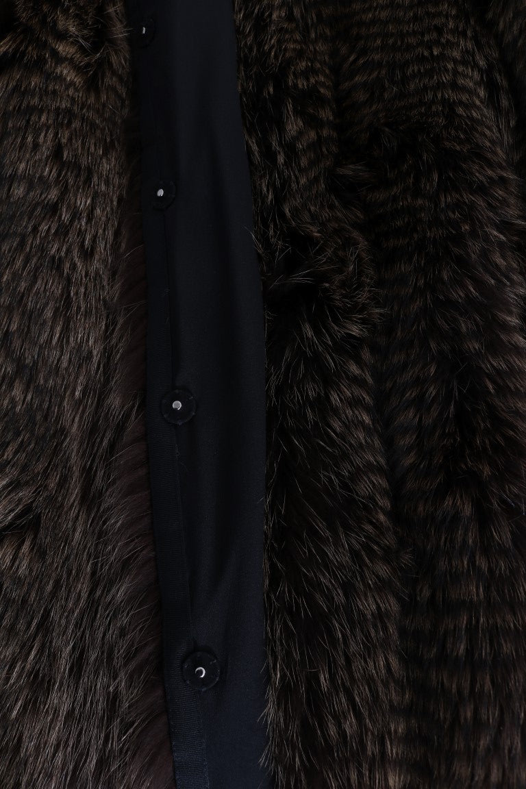 Dolce & Gabbana Brown Raccoon Fur Coat Jacket