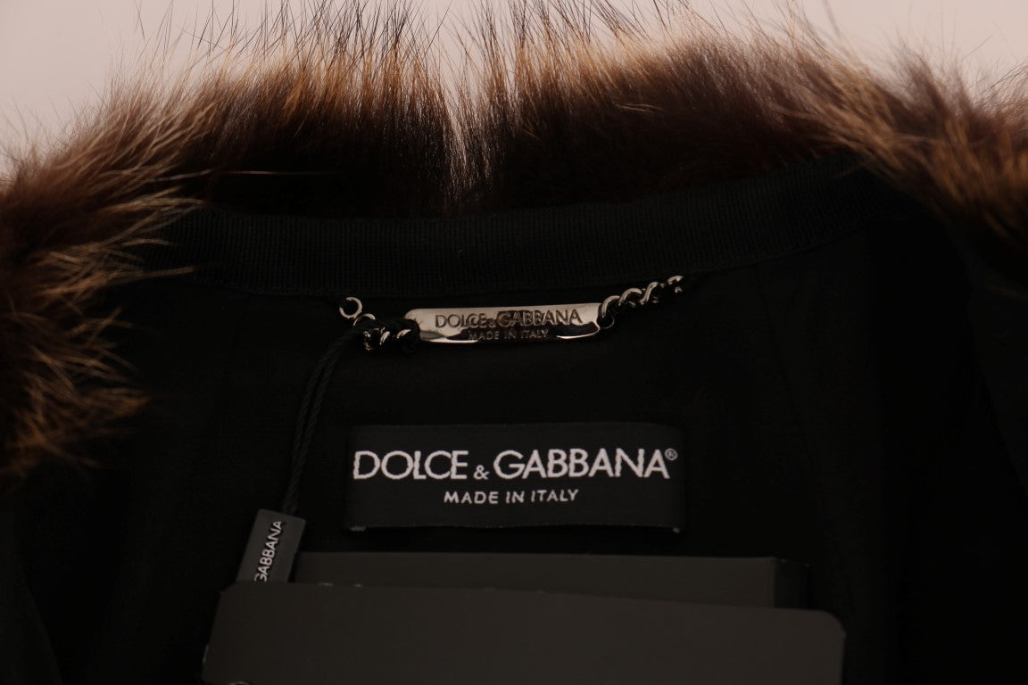 Dolce & Gabbana Brown Raccoon Fur Coat Jacket