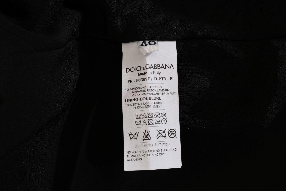 Dolce & Gabbana Brown Raccoon Fur Coat Jacket