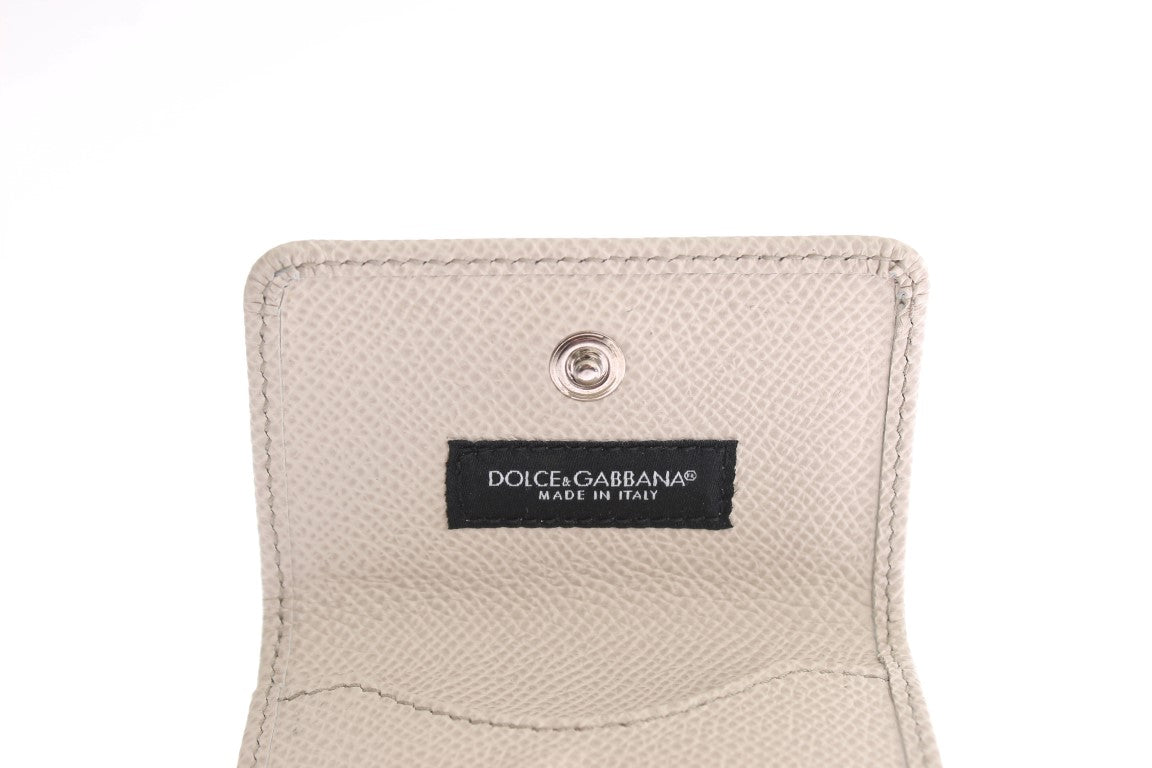 Dolce & Gabbana White Dauphine Leather Case Wallet