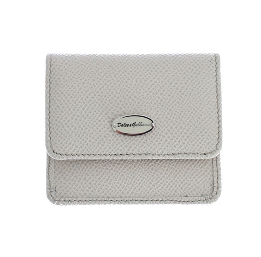 Dolce & Gabbana White Dauphine Leather Case Wallet