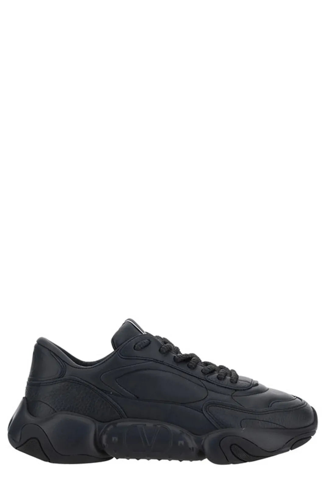 Valentino Black Calf Leather Garavani Sneakers