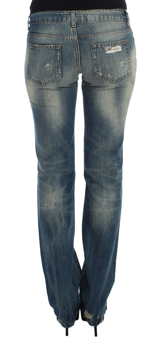 Cavalli Blue Cotton Low Waist Jeans