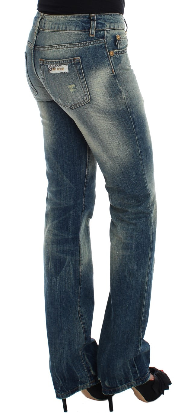 Cavalli Blue Cotton Low Waist Jeans