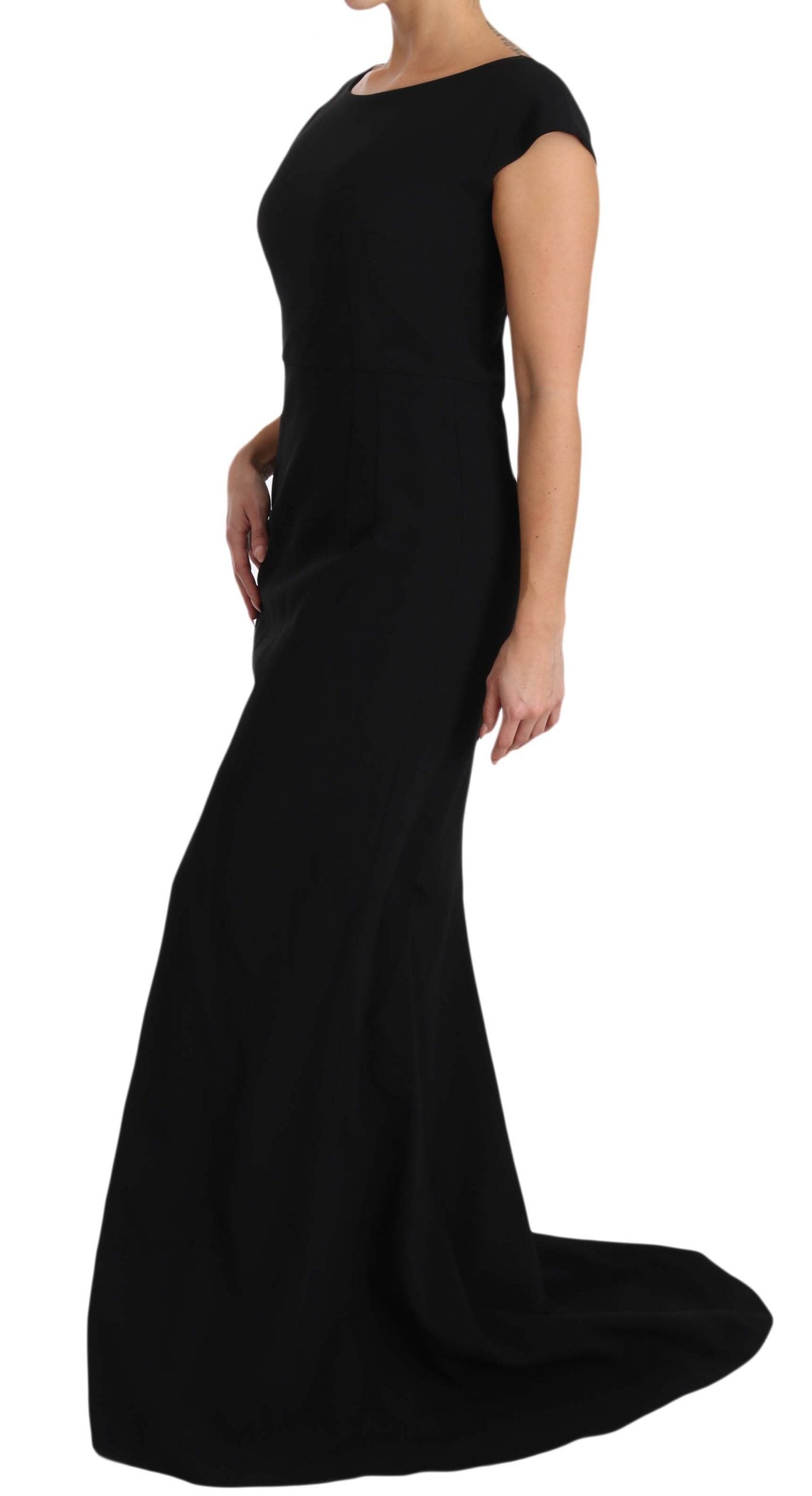 Dolce & Gabbana Black Stretch Fit Flare Gown Maxi