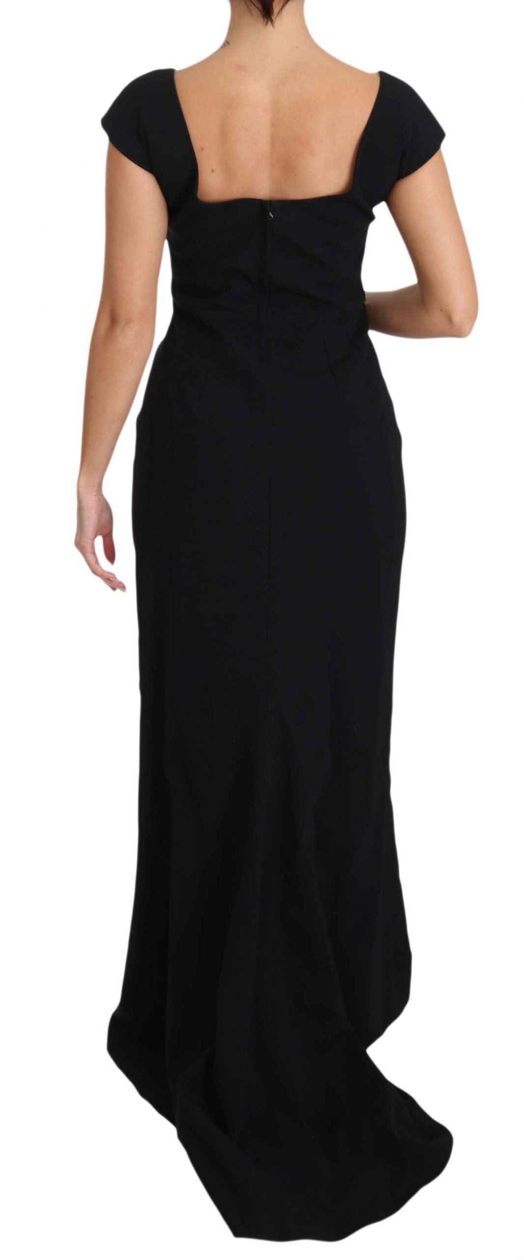 Dolce & Gabbana Black Stretch Fit Flare Gown Maxi