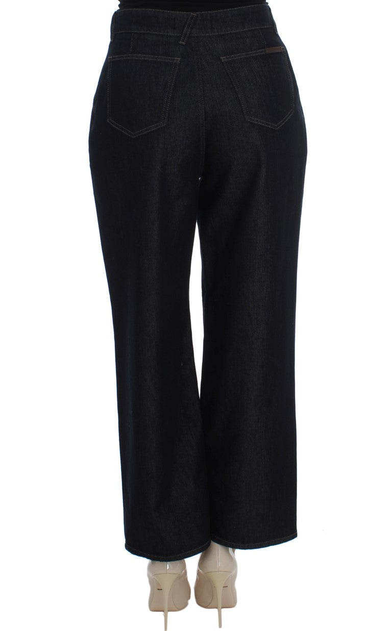 Dolce & Gabbana Blue Cotton Silk Blend Flare Jeans