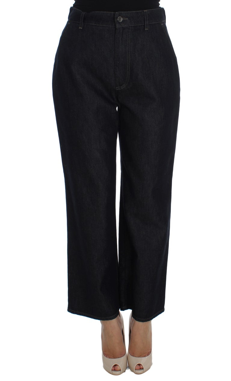 Dolce & Gabbana Blue Cotton Silk Blend Flare Jeans