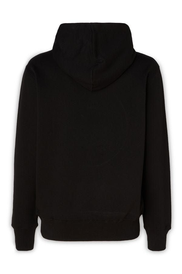 Versace Jeans Black Cotton Logo Details Hooded Sweatshirt