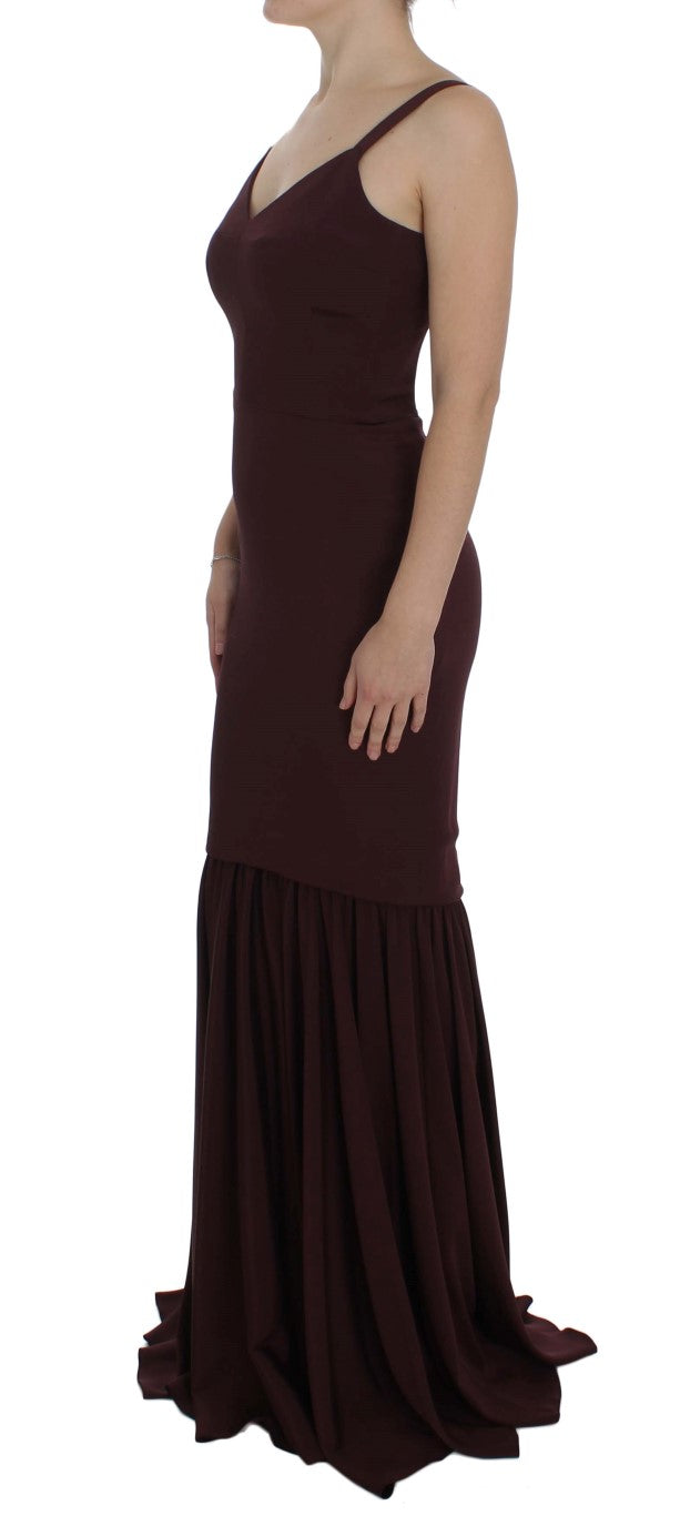 Dolce & Gabbana Bordeaux Stretch Full Length Sheath Dress