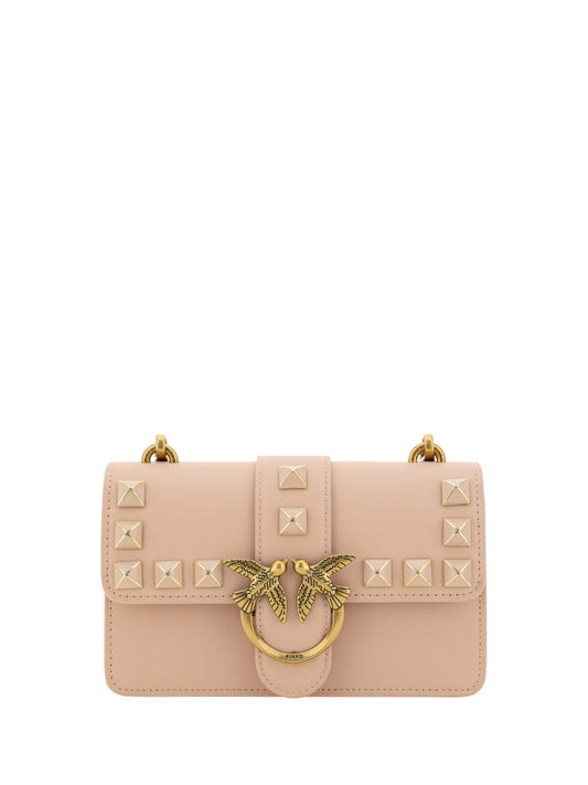 PINKO Pink Leather Mini Love One Shoulder Bag