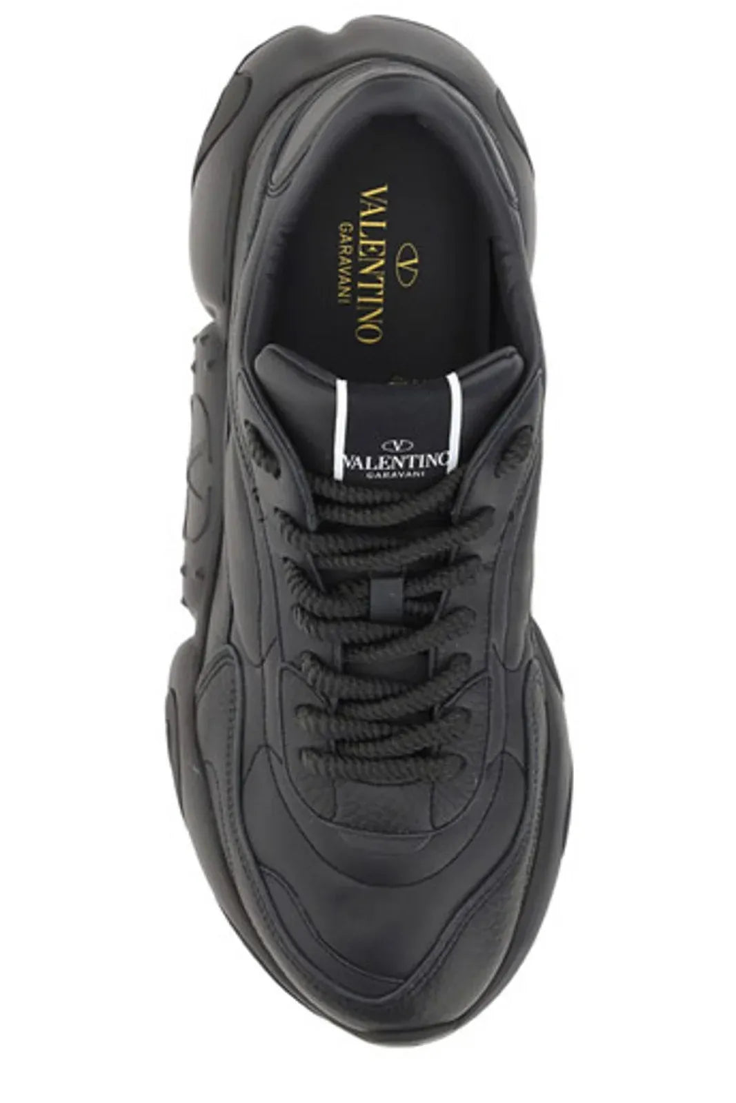 Valentino Black Calf Leather Garavani Sneakers