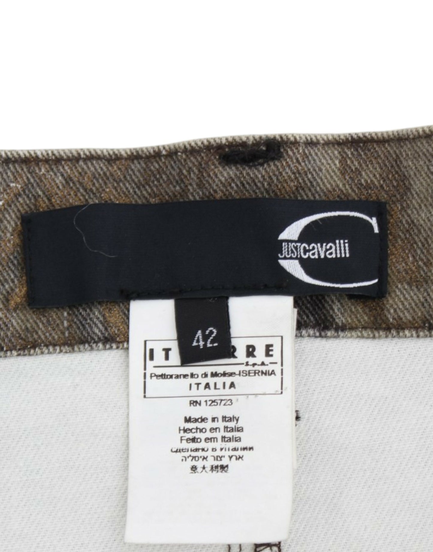 Cavalli Brown cotton mini skirt