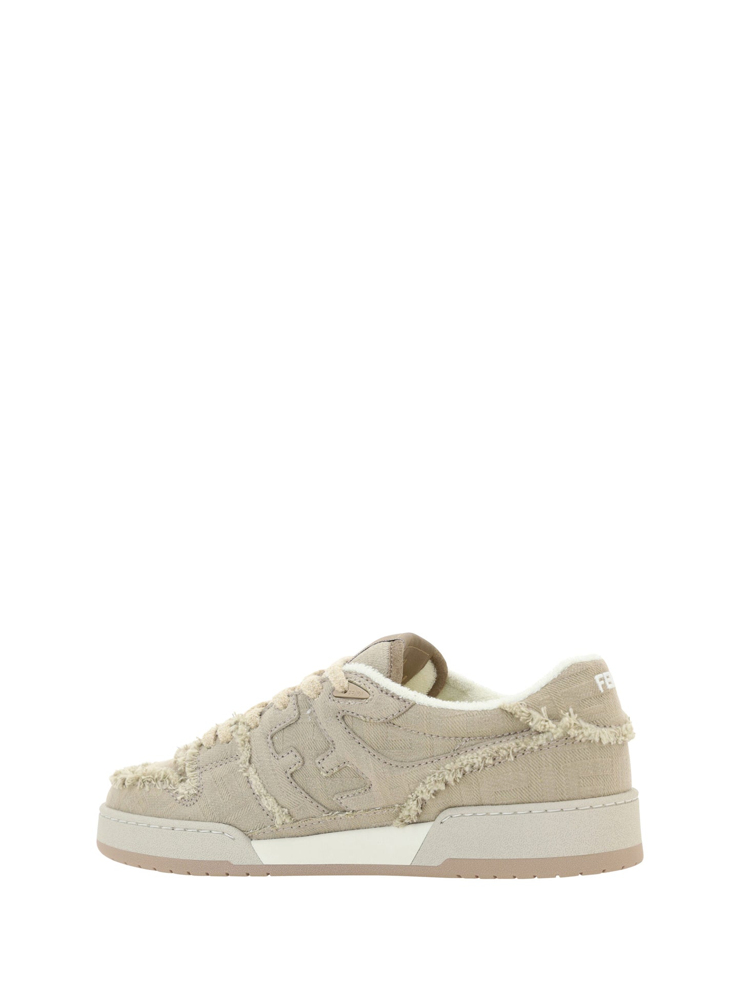 Fendi Grey Calf Leather Low Top Sneakers