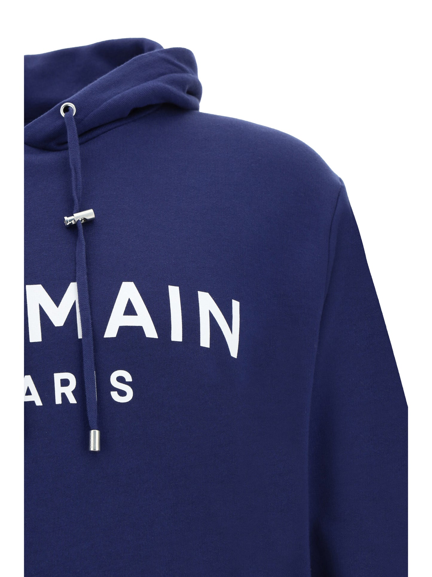 Balmain Blue Cotton Hoodie Sweatshirt