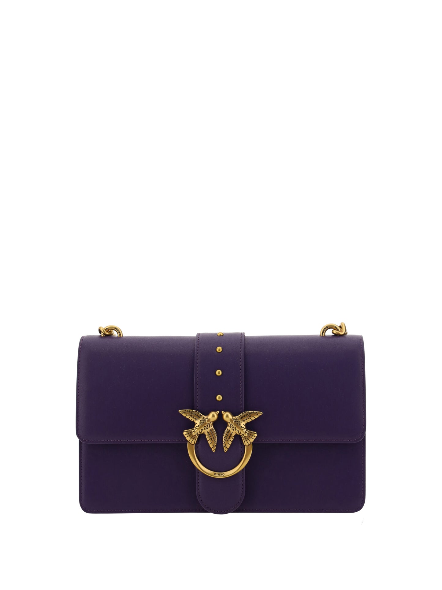 PINKO Purple Leather Love One Classic Shoulder Bag