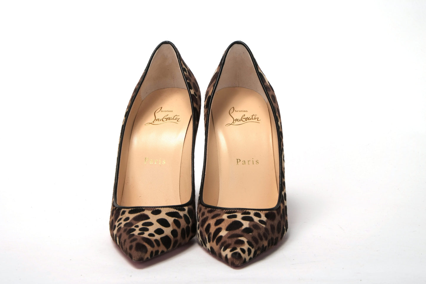 Christian Louboutin Multi/Black Leopard Kate 100 Pony Heel