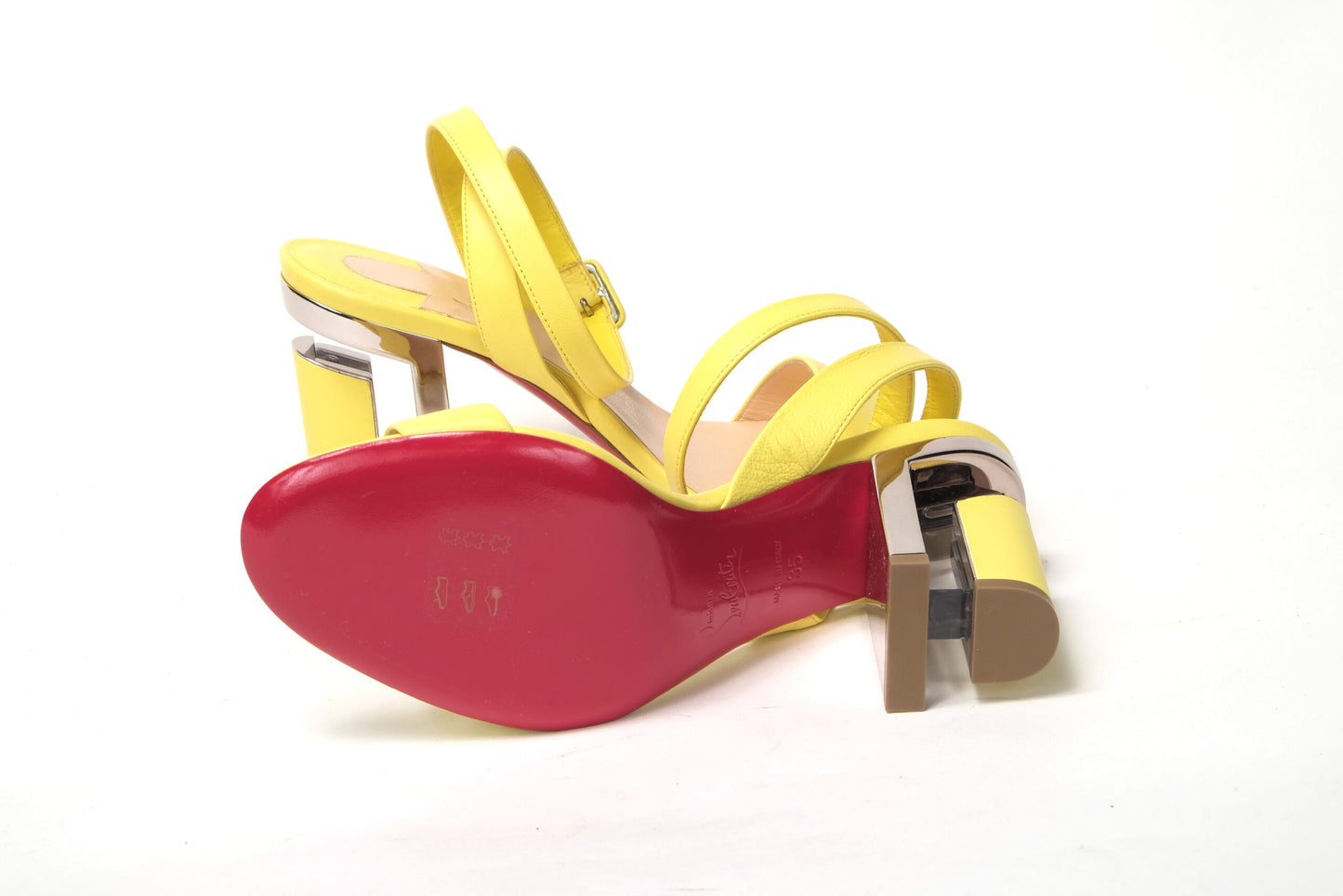 Christian Louboutin Citronnade/Nickel Tournikouna 55 Nappa Sandal