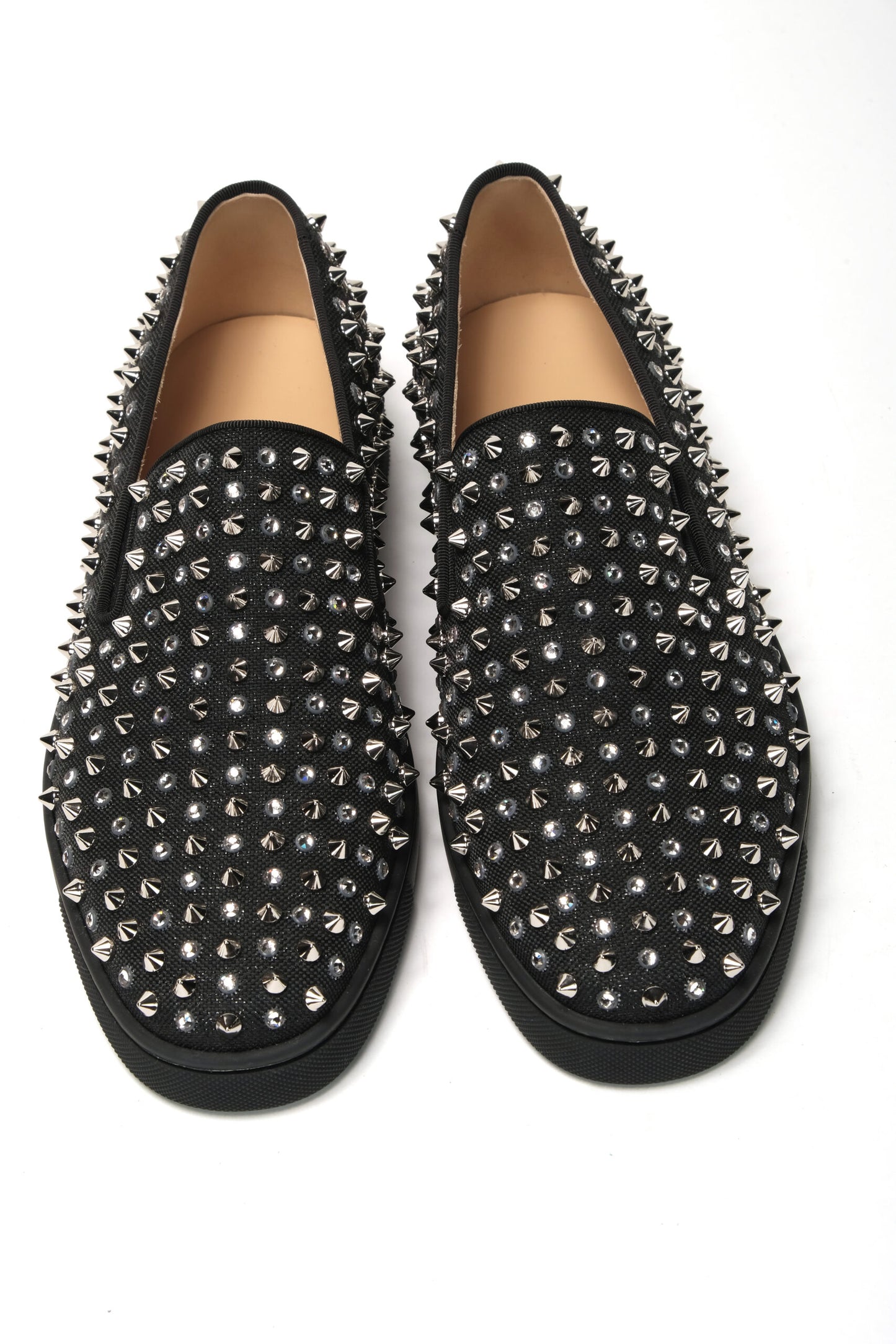 Christian Louboutin Black/Crystal Sv Version Roller 1c1s Flat Shoes