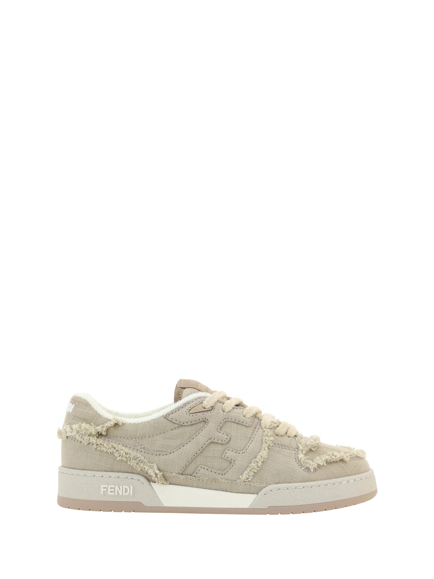 Fendi Grey Calf Leather Low Top Sneakers