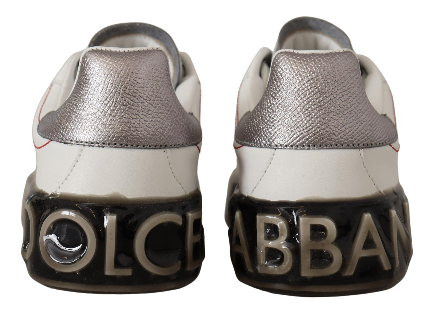 Dolce & Gabbana White Leather Shoes Womens Logo Portofino Sneakers