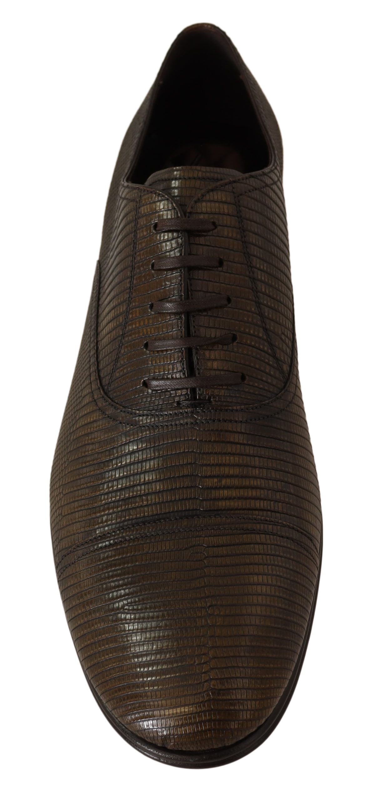 Dolce & Gabbana Brown Lizard Leather Dress Oxford Shoes