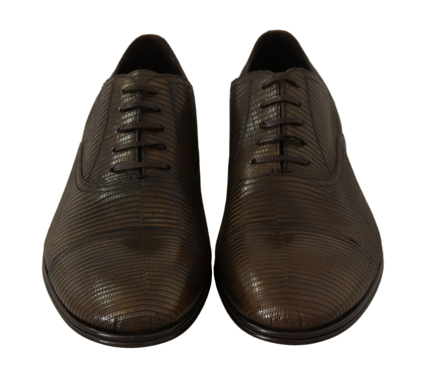 Dolce & Gabbana Brown Lizard Leather Dress Oxford Shoes