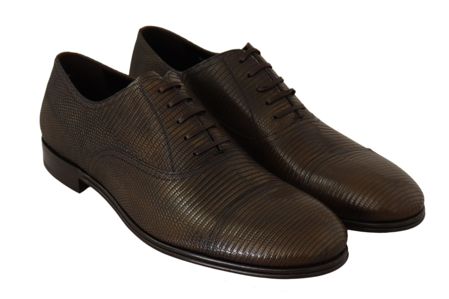 Dolce & Gabbana Brown Lizard Leather Dress Oxford Shoes