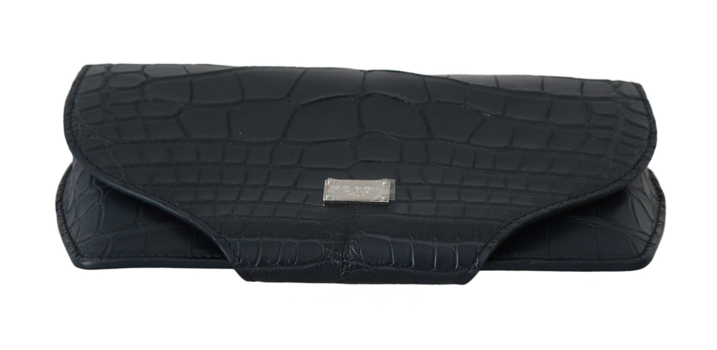 Dolce & Gabbana Blue Crocodile Eyewear Sunglasses Case Cover Pouch