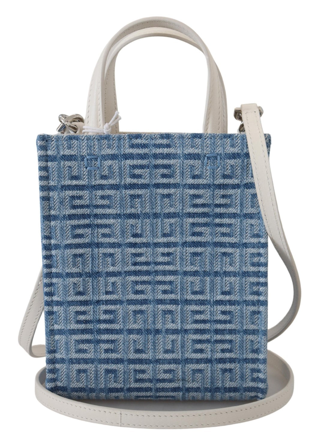 Givenchy Light Blue Coated Canvas Vertical Mini Shoulder Bag