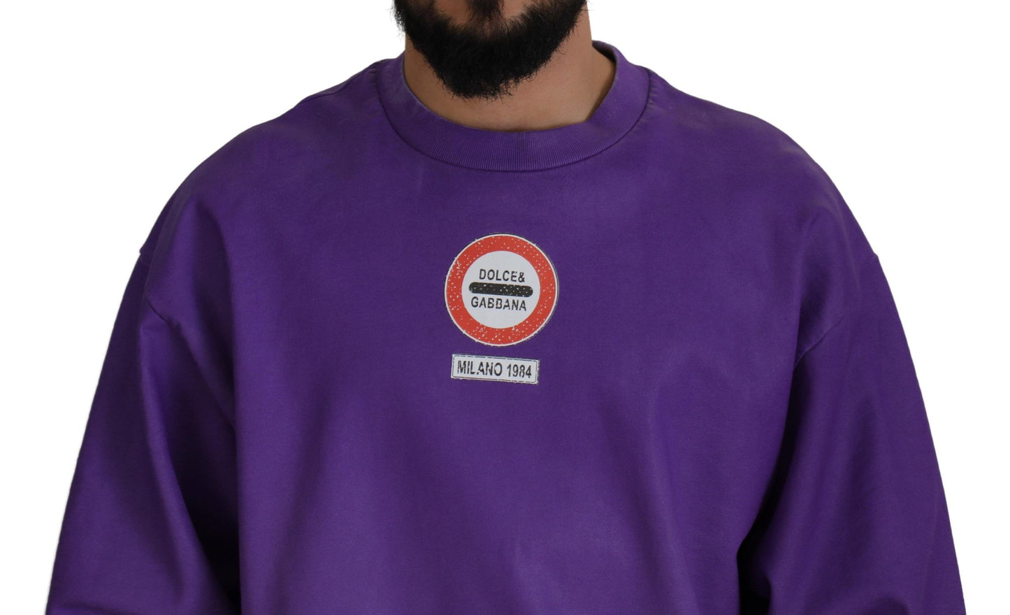 Dolce & Gabbana Purple Wash Logo Cotton Crewneck Sweatshirt Sweater