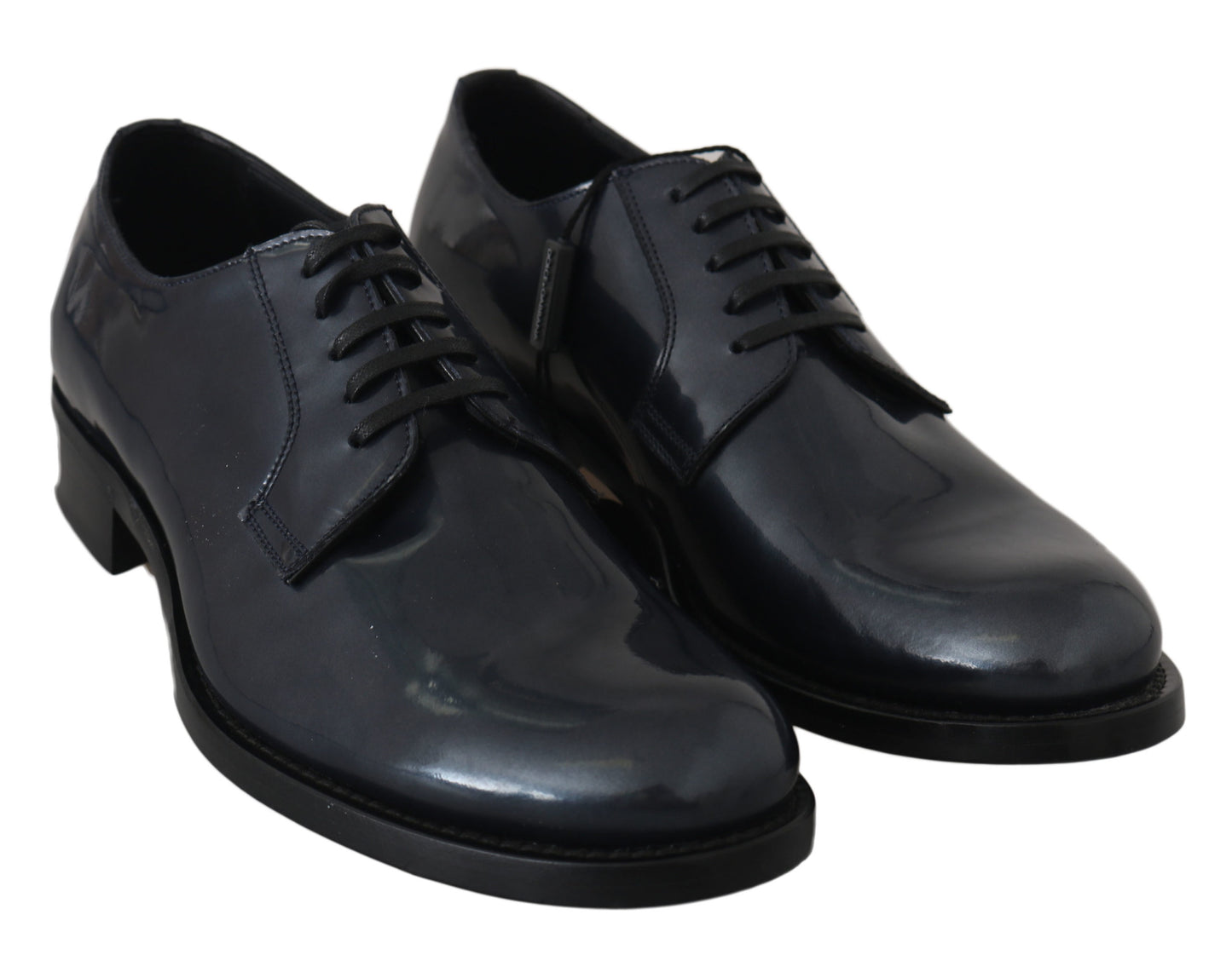 Dolce & Gabbana Blue Leather Derby Dress Formal Shoes