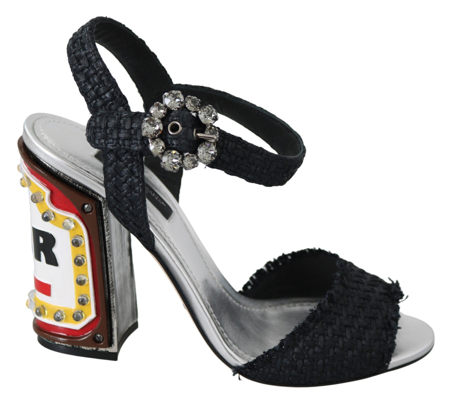 Dolce & Gabbana Black Crystals LED LIGHTS Sandals Shoes