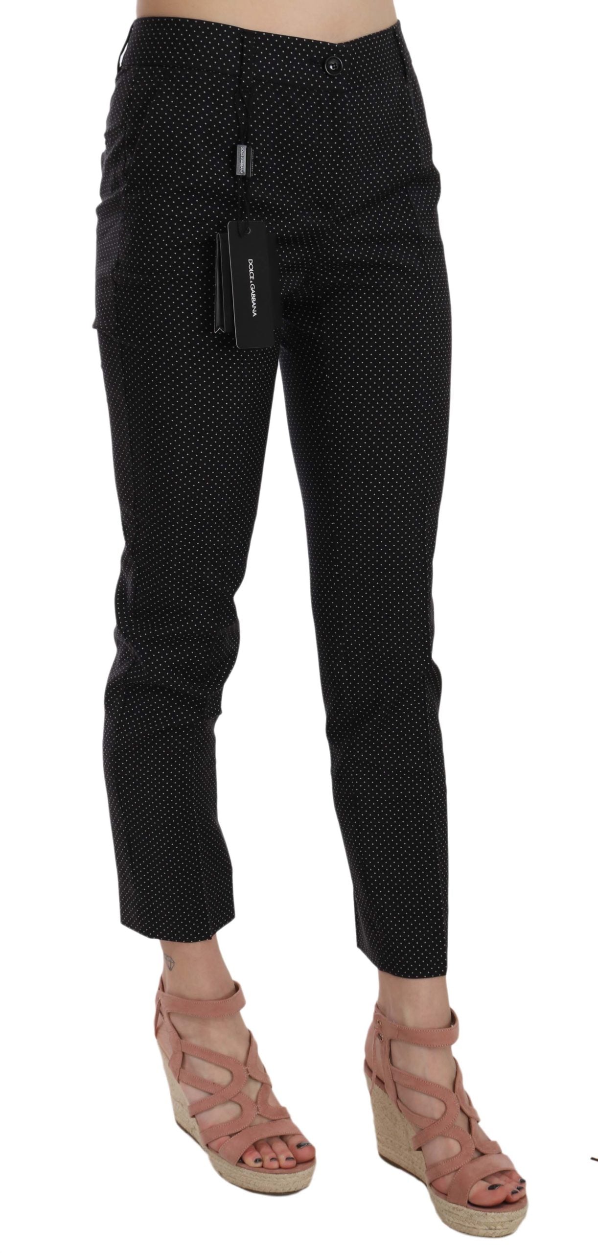 Dolce & Gabbana Polka Dot Slim Capri Trousers Tapered Pants