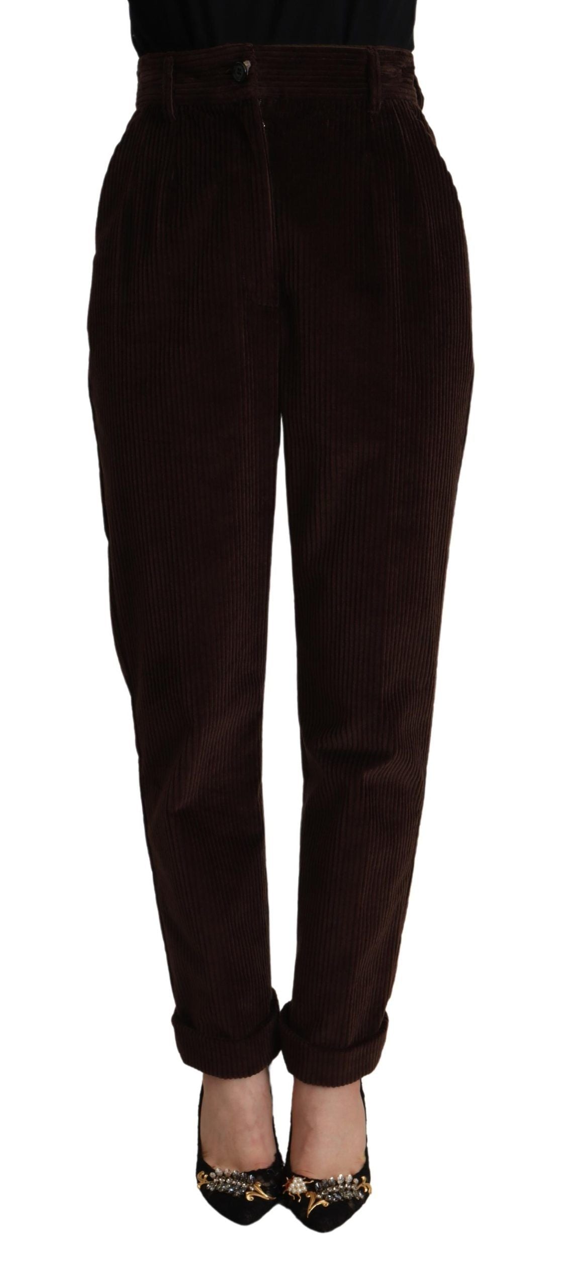 Dolce & Gabbana Bordeaux Corduroy Cotton Trouser Tapered Pants