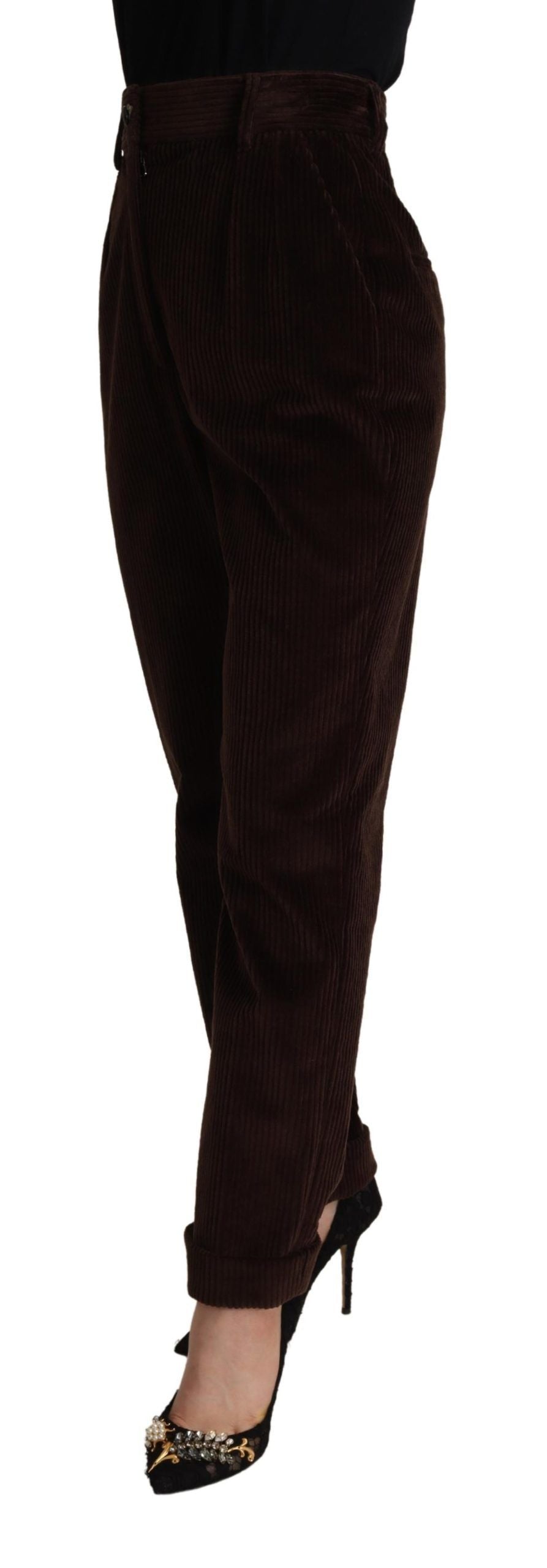 Dolce & Gabbana Bordeaux Corduroy Cotton Trouser Tapered Pants