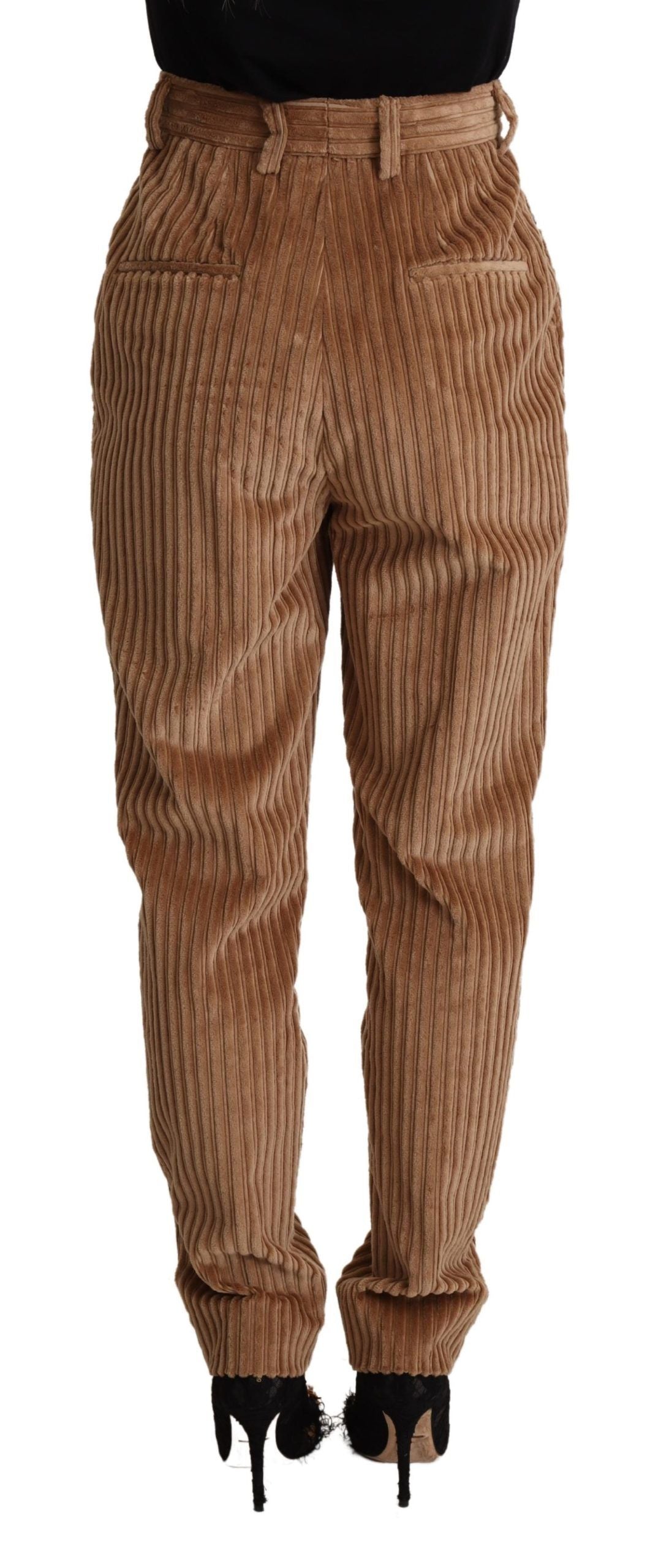 Dolce & Gabbana Brown Corduroy Cotton Trouser Tapered Pants