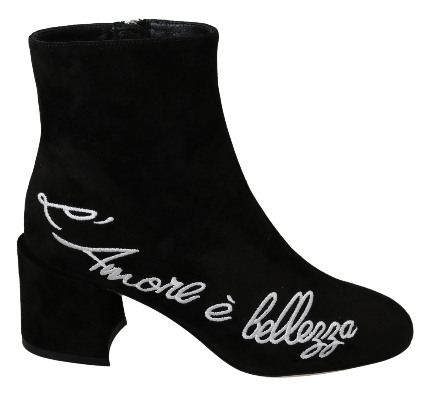 Dolce & Gabbana Black Suede L'Amore E'Bellezza Boots Shoes