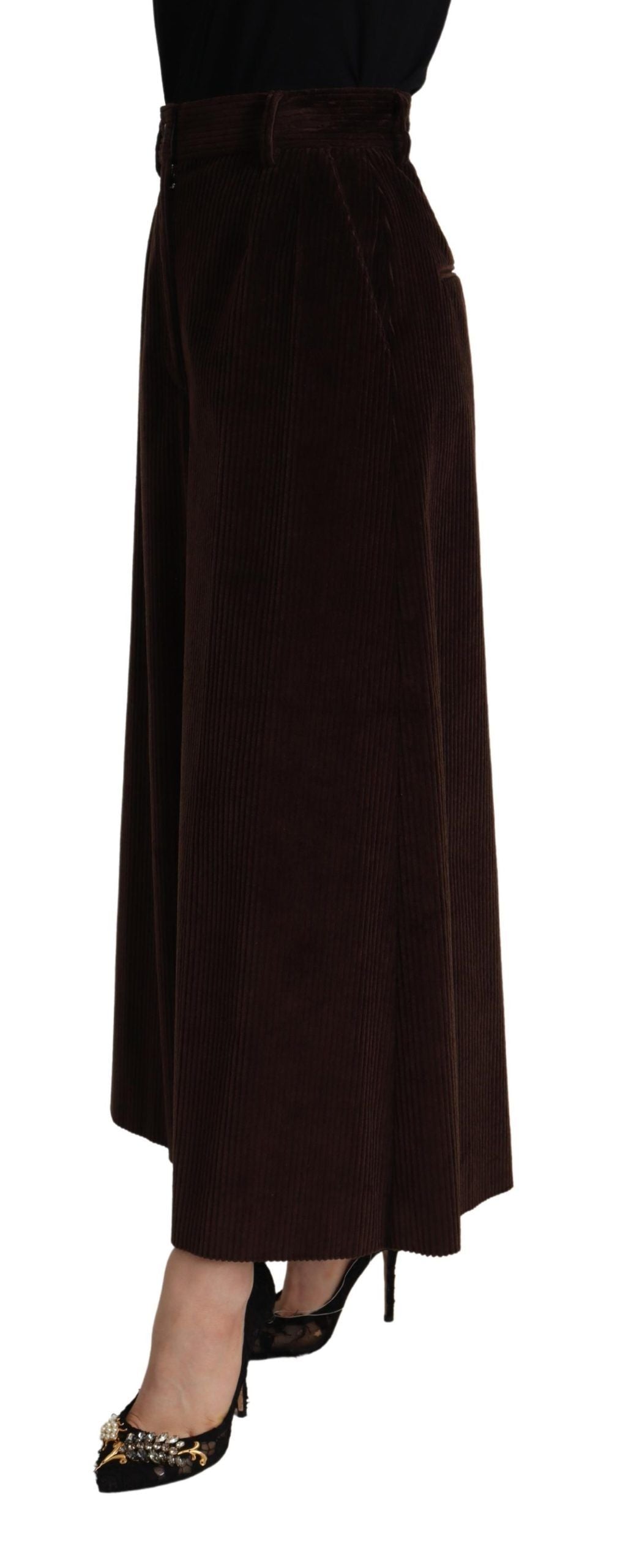 Dolce & Gabbana Bordeaux Corduroy Cotton Trouser Wide Leg Pants