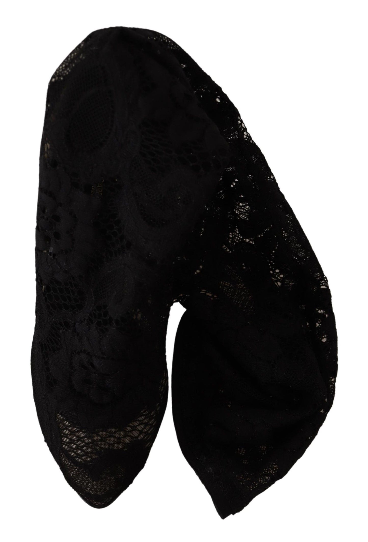 Dolce & Gabbana Black Stretch Socks Taormina Lace Boots Shoes