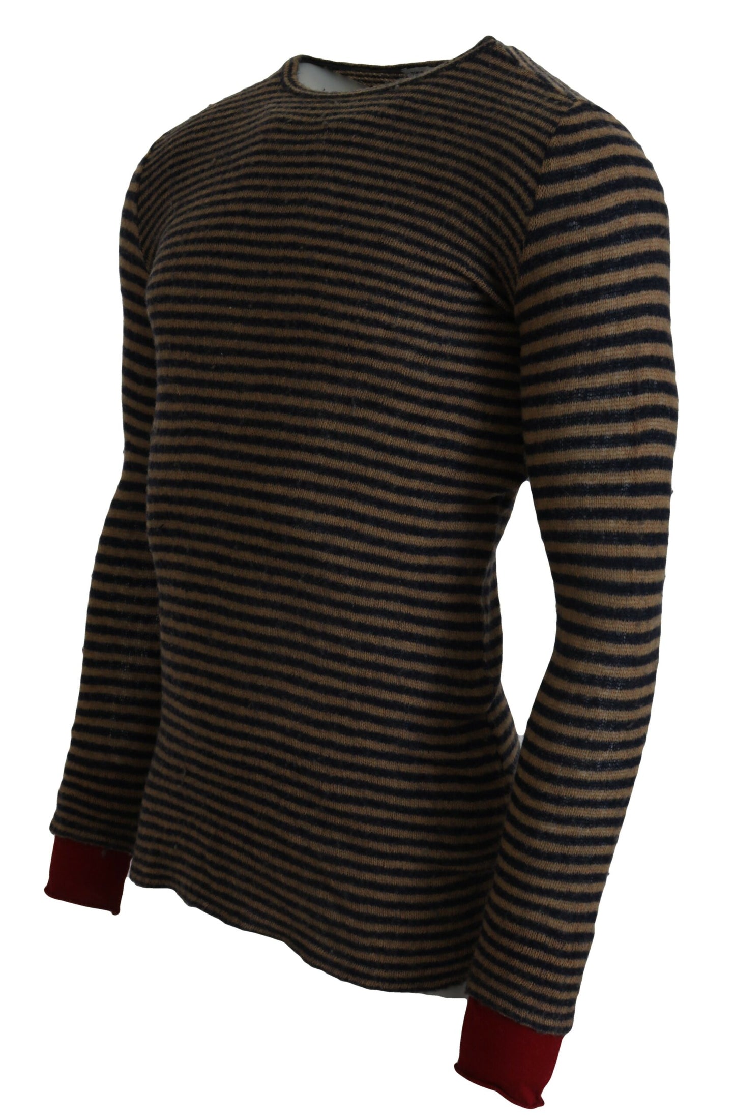 Daniele Alessandrini Multicolor Stripes Wool Crewneck Pullover Sweater