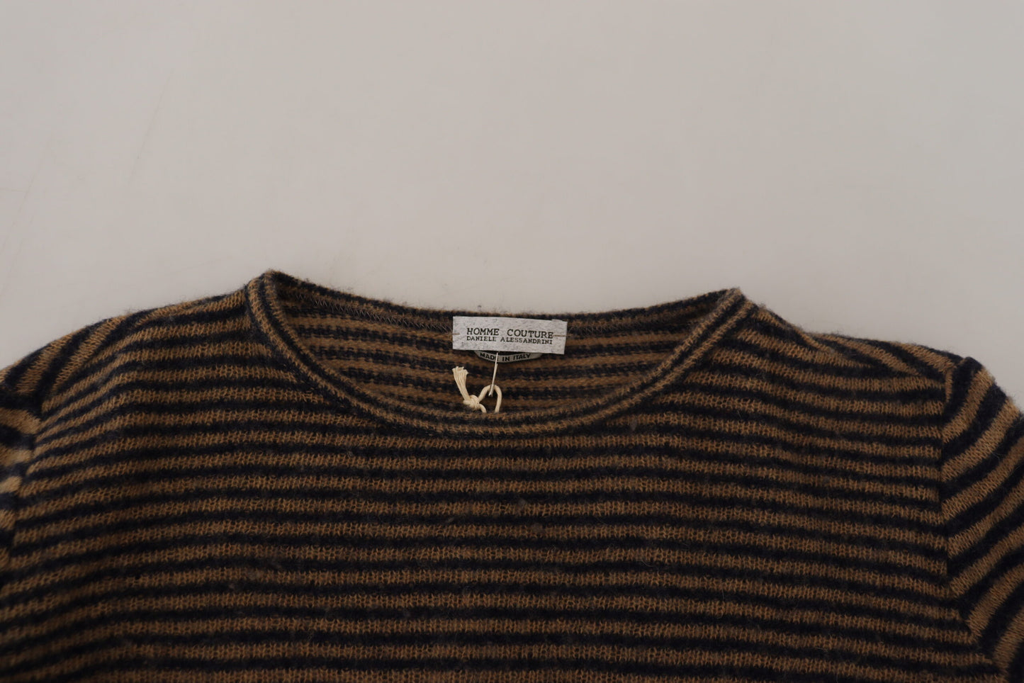 Daniele Alessandrini Multicolor Stripes Wool Crewneck Pullover Sweater